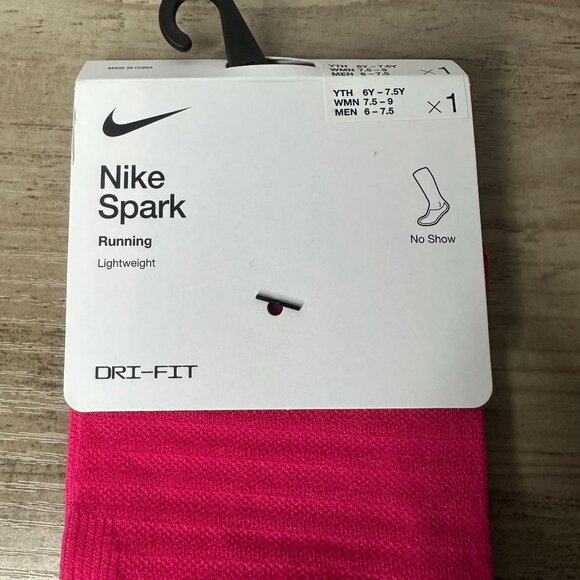 NWT Nike Women Spark Lightweight No Show Run Socks Pink Size Small (DA3589-667) - Picture 2 of 9